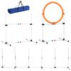 Portable 3PC Dog Agility Training Set with Adjustable Jump Ring High Jumper and Carry Bag
