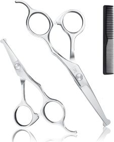 Professional Kids Hair Cutting Scissors Kit - Rounded Tips Barber Hair Cutting Shears (6.1'') & Hair Trimming Scissors (5.1'') for Babies, Toddlers