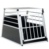 Aluminum Transport Box 35 × 25 × 27 in, Aluminum Car Transport Box Travel Transport Box for dogs and cats, Black and Silver