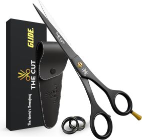 6.5' Matte Black Luxury Hair Scissors – Ultra-Sharp High Carbon Steel Barber Shears for Men