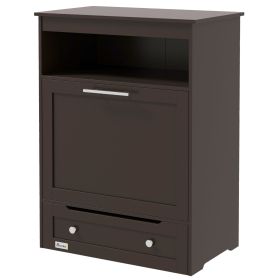 Pet Feeder Station Storage Cabinet, Dog Food Storage Container with Dog Raised Bowls, Watering Supplies, Gray