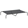 Elevated Dog Bed Black Textilene 51.2 x 31.5 x 7.9 in Durable