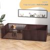 Puppy Whelping Box with Removable Doors Indoor Playpen Supplies Essentials 81x39 Coffee