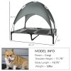 Elevated Dog Bed with Removable Canopy, Outdoor Dog Cot with UV Protection Canopy Shade, 36 inch Large Pet Bed for Camping, Gray
